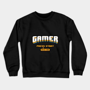 Gamer Press Yes To Start Crewneck Sweatshirt